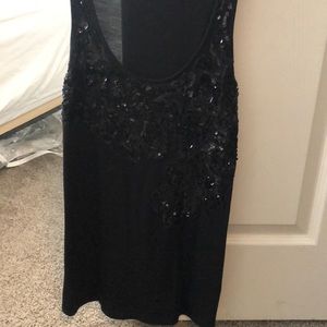 Sequins detail black tank